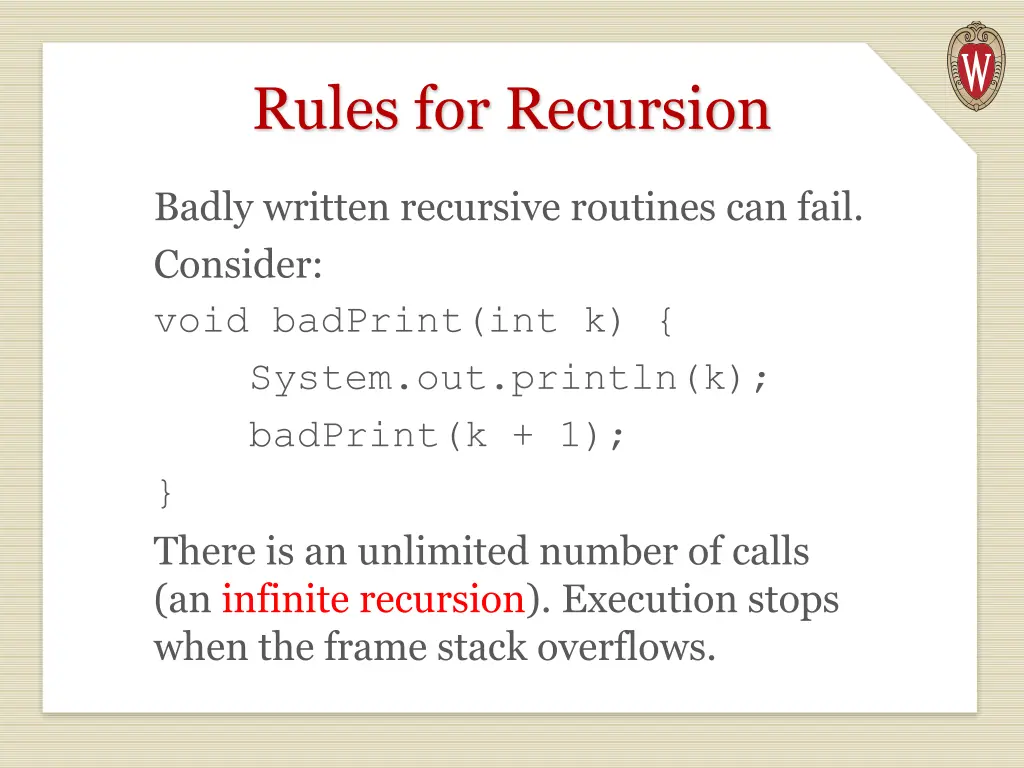 rules for recursion