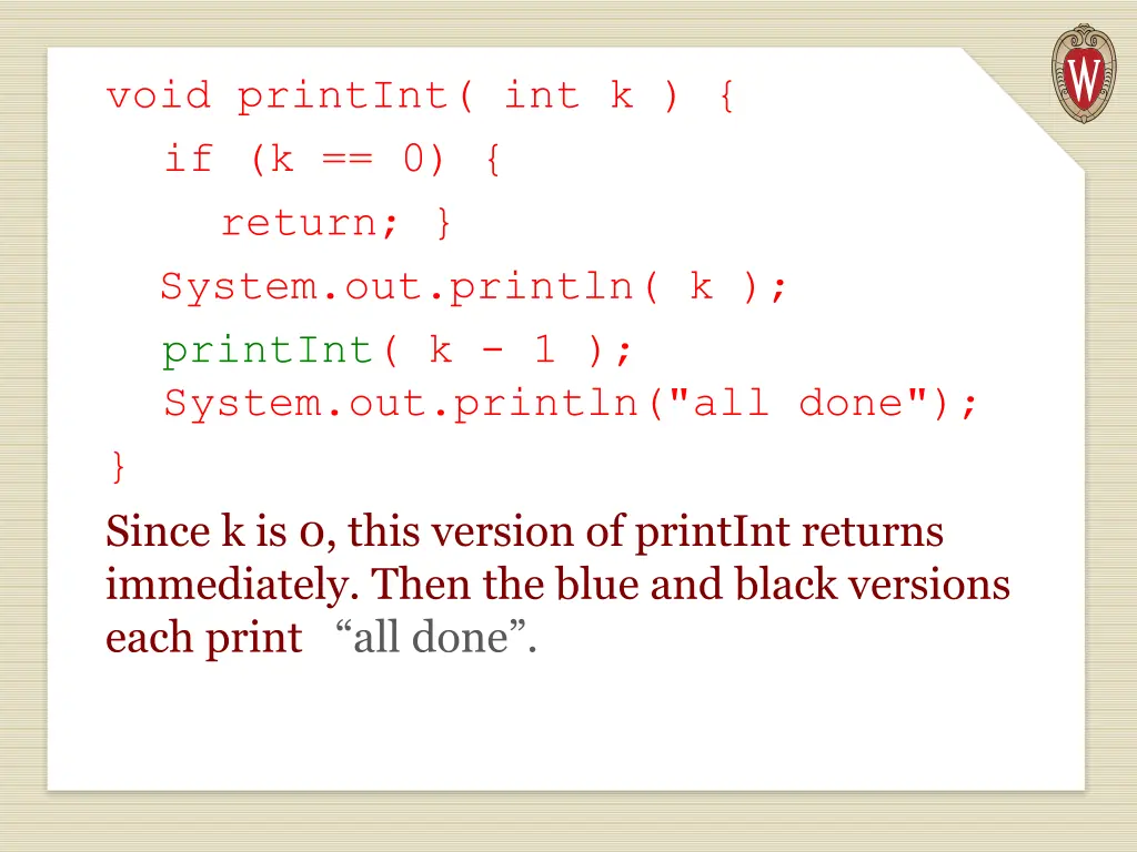 void printint int k if k 0 return system 1