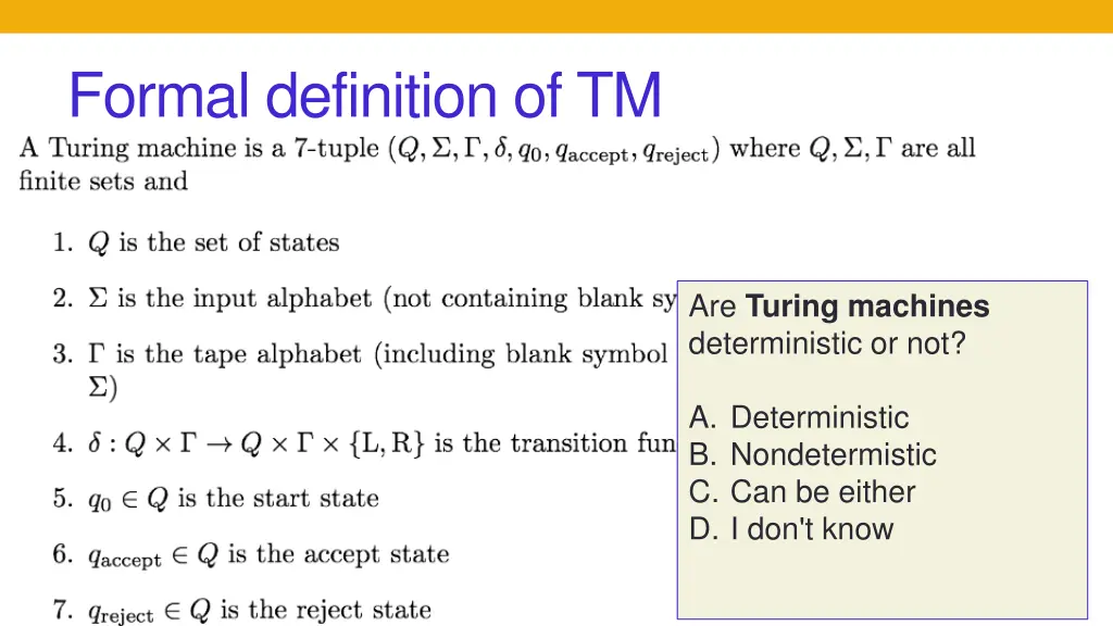 formal definition of tm 1