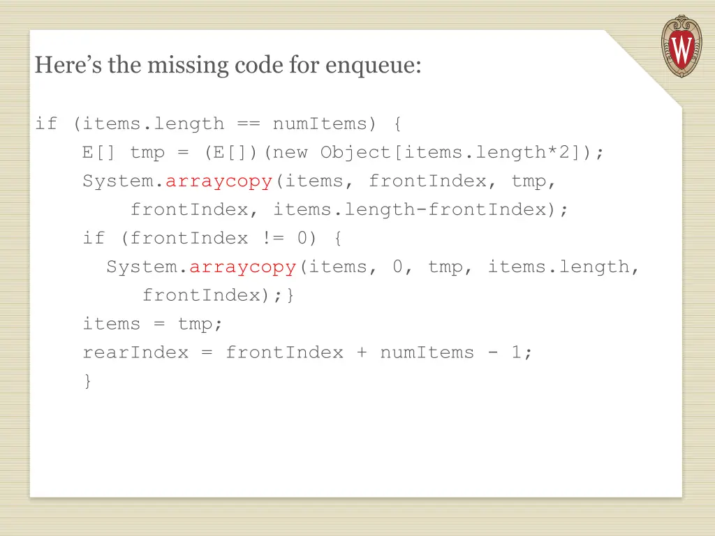here s the missing code for enqueue