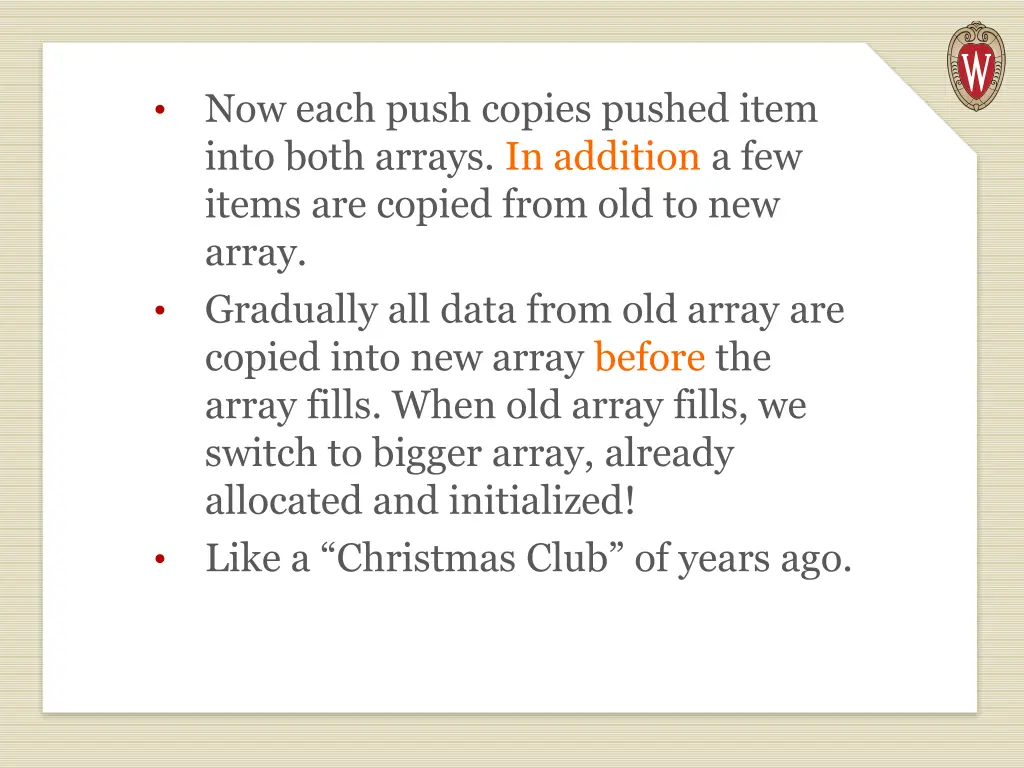 now each push copies pushed item into both arrays