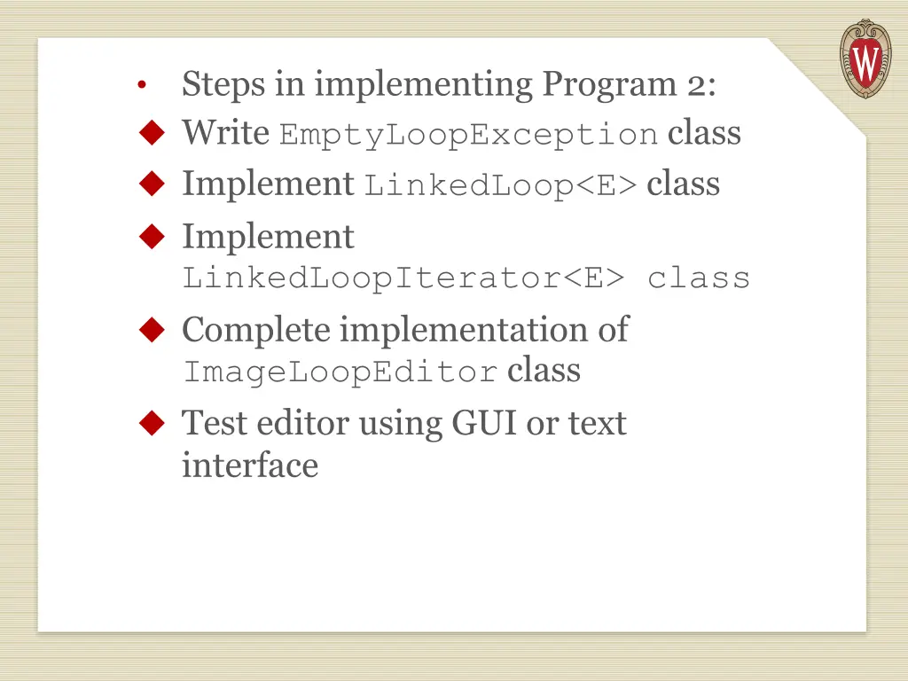 steps in implementing program 2