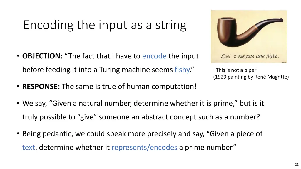 encoding the input as a string