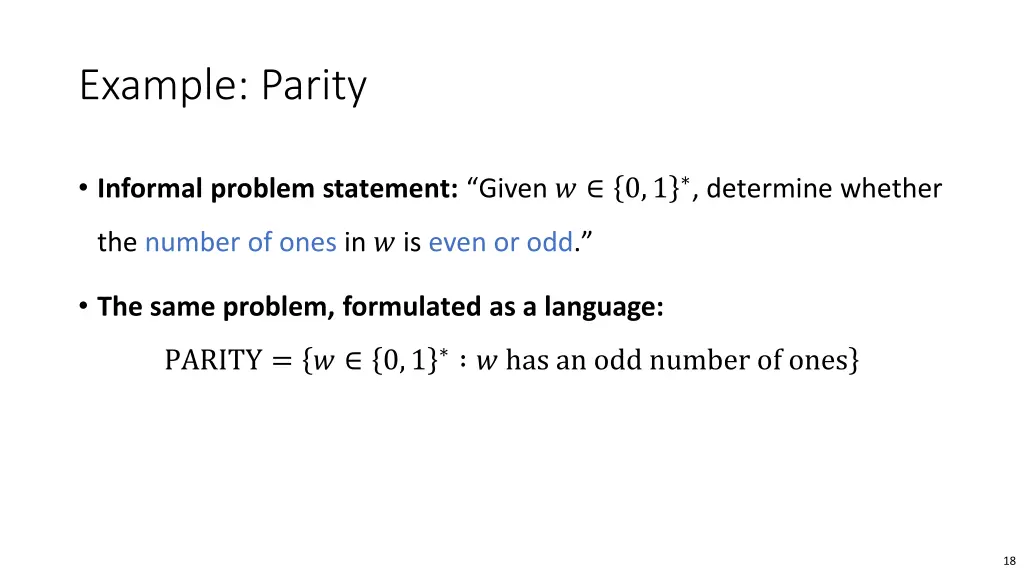 example parity