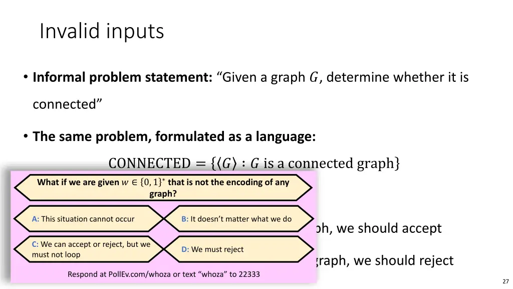 invalid inputs