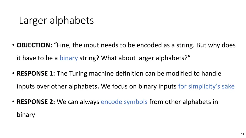 larger alphabets
