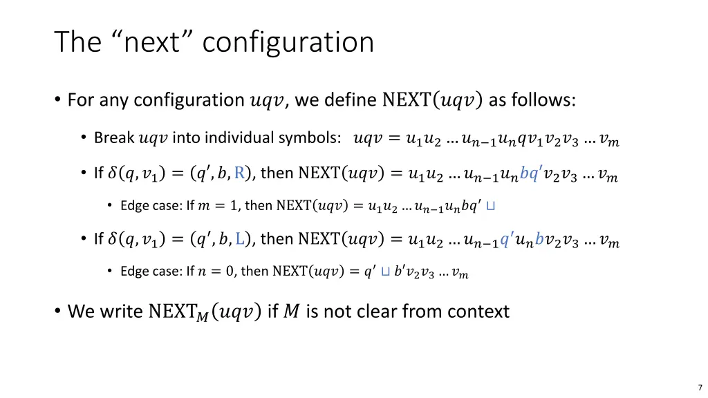 the next configuration