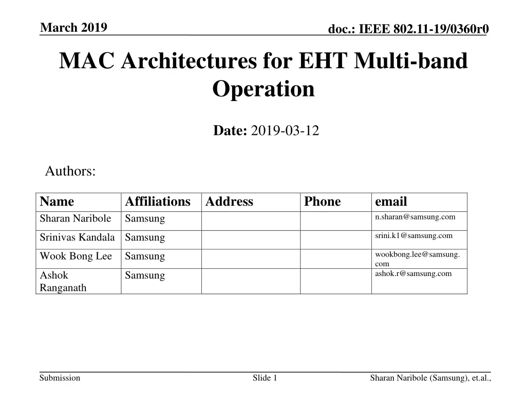 march 2019 mac architectures for eht multi band