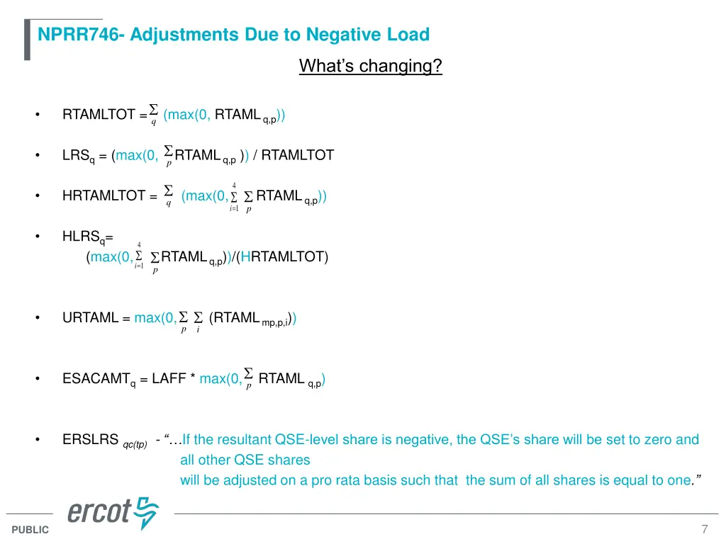 nprr746 adjustments due to negative load