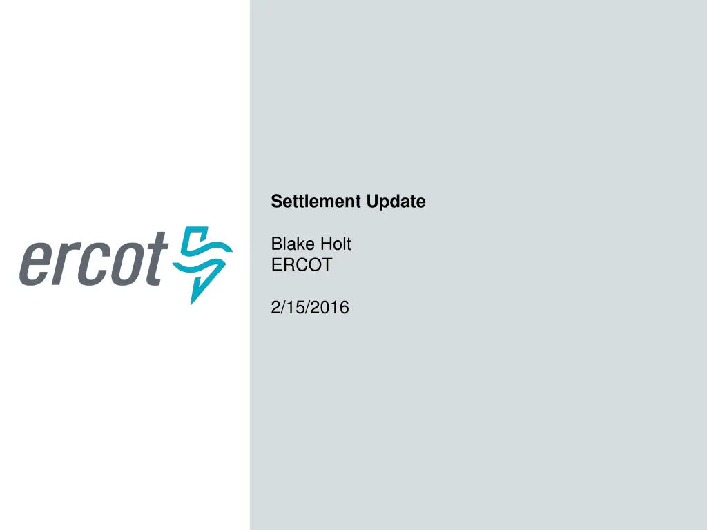 settlement update