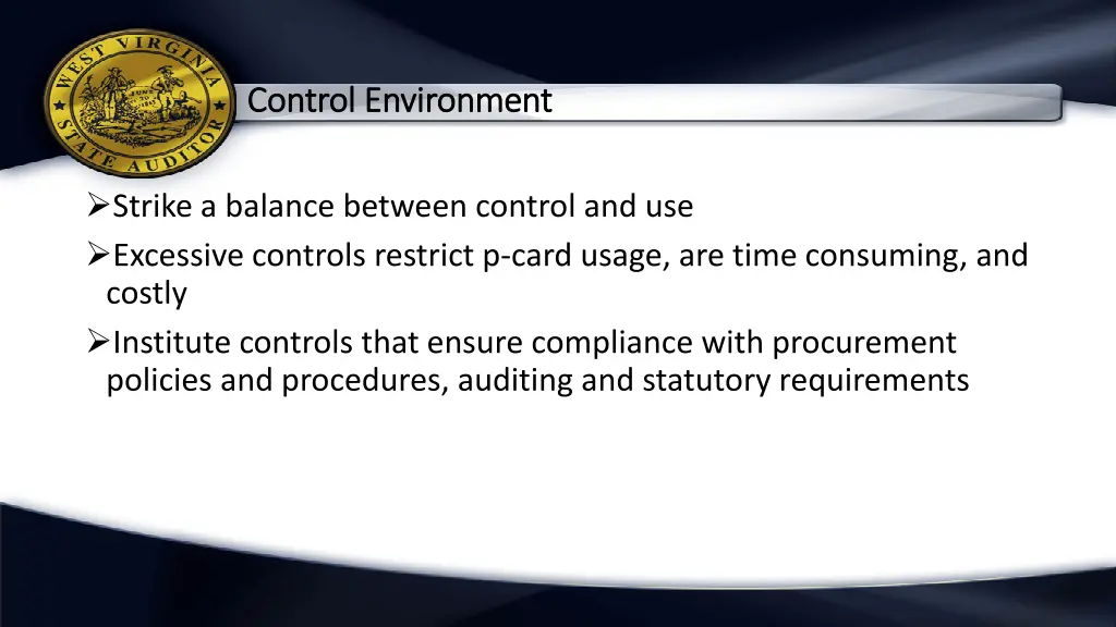 control environment control environment