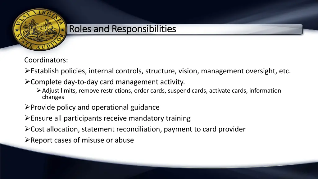 roles roles and responsibilities