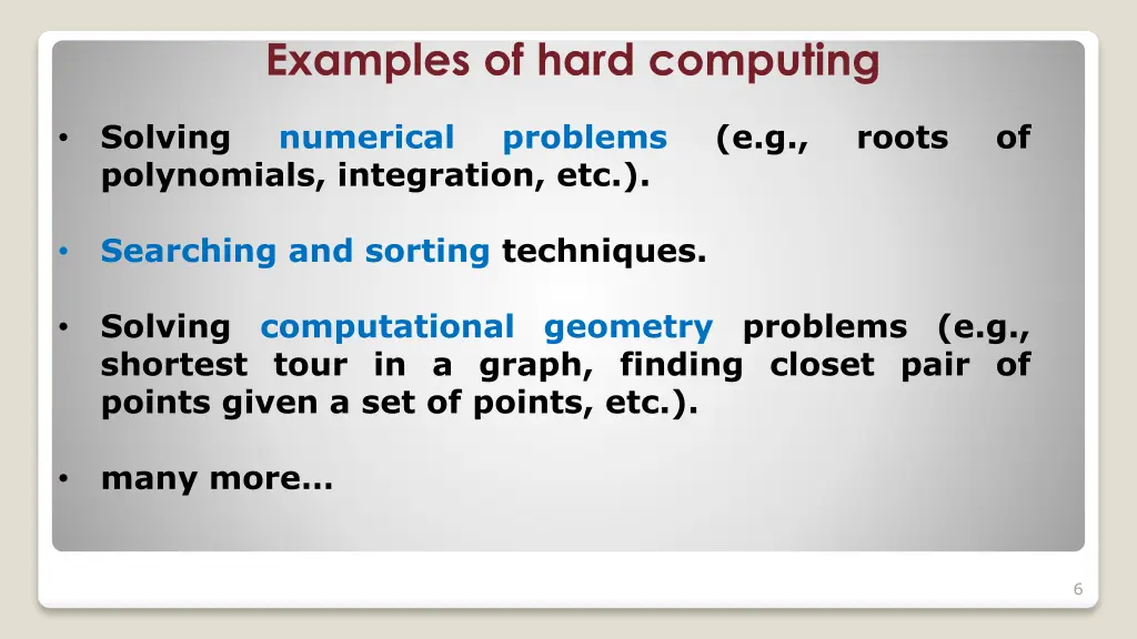 examples of hard computing