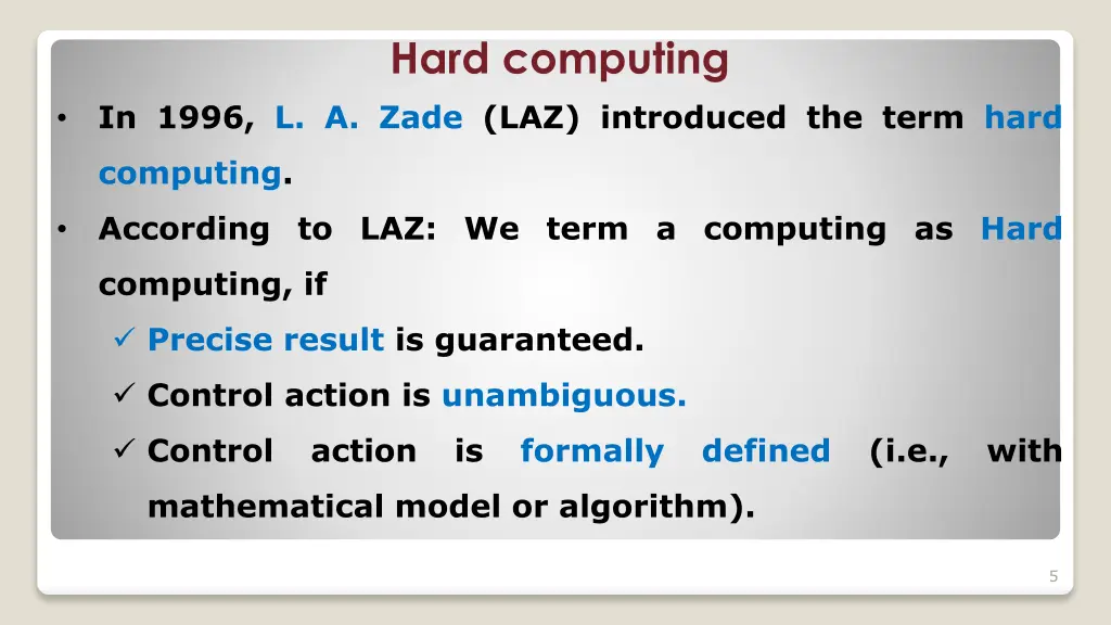 hard computing