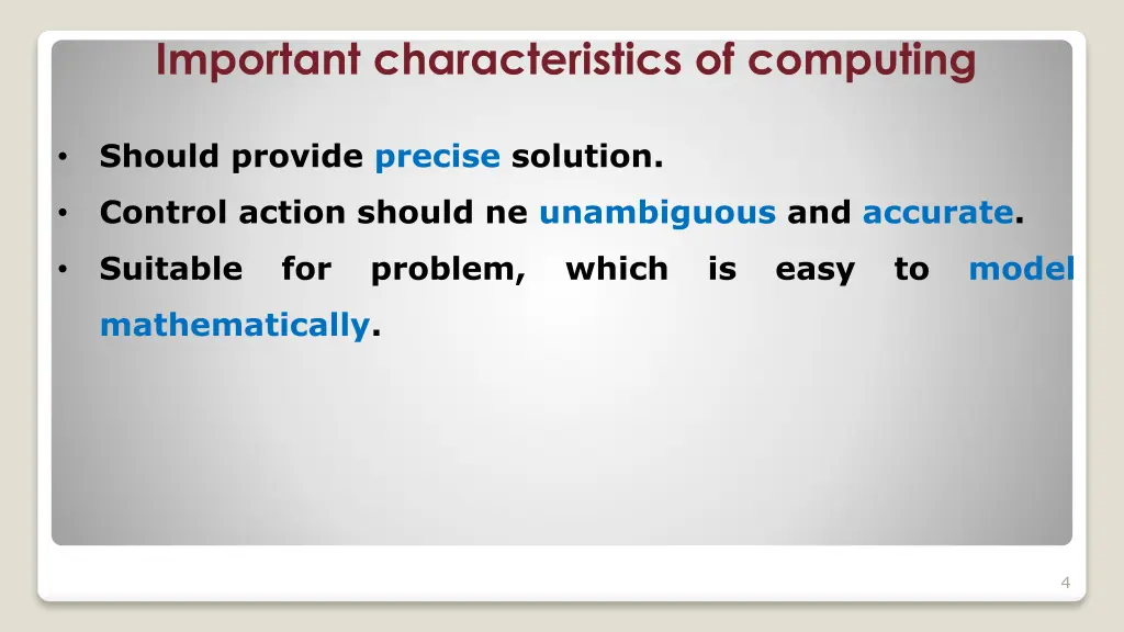 important characteristics of computing