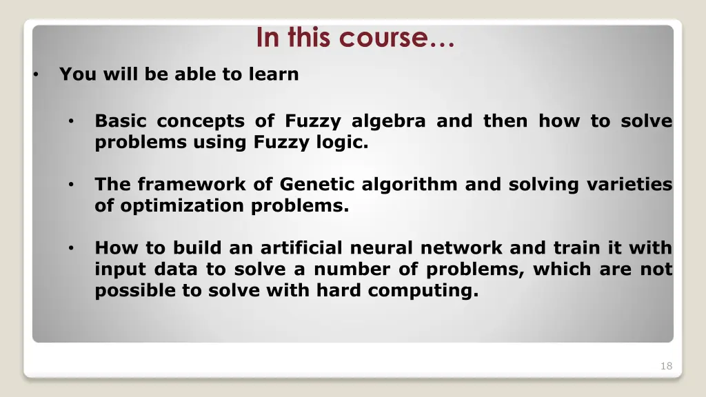 in this course