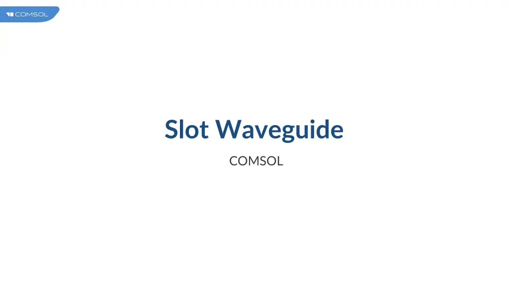 slot waveguide