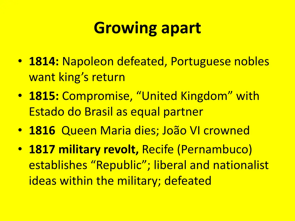 growing apart