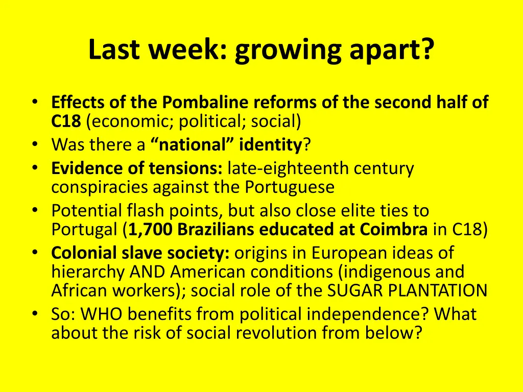 last week growing apart