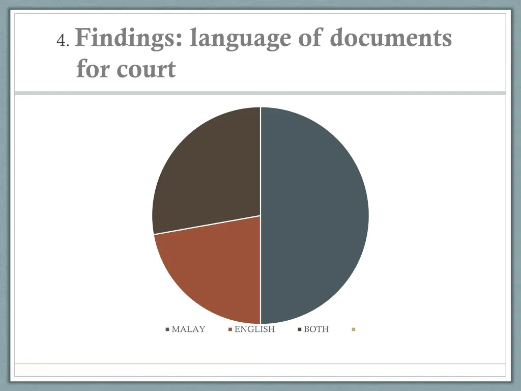 4 findings language of documents for court