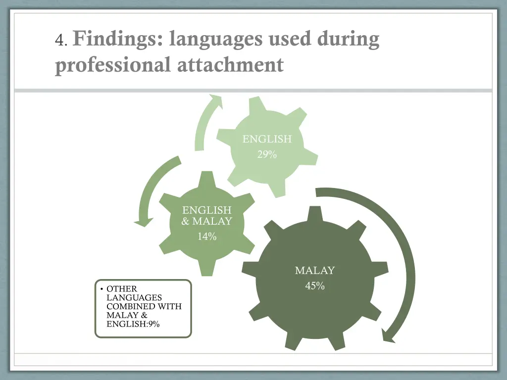 4 findings languages used during professional