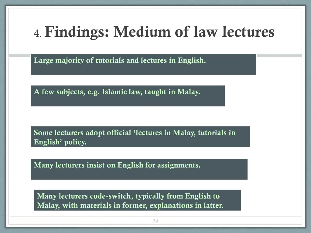 4 findings medium of law lectures