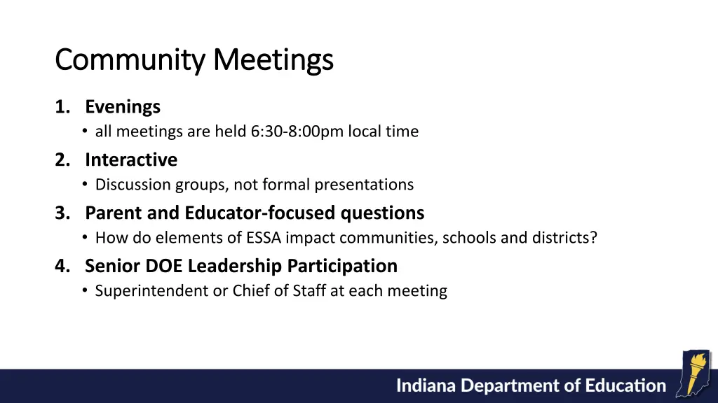 community meetings community meetings