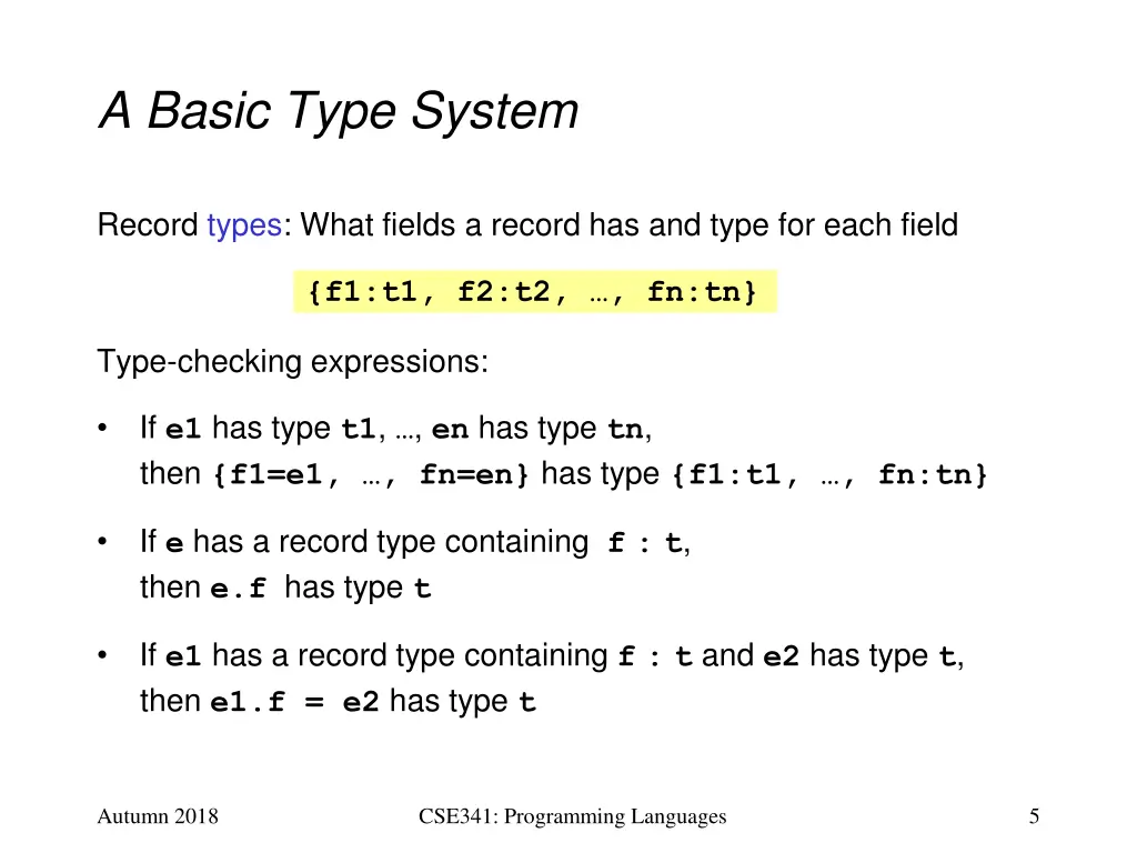 a basic type system