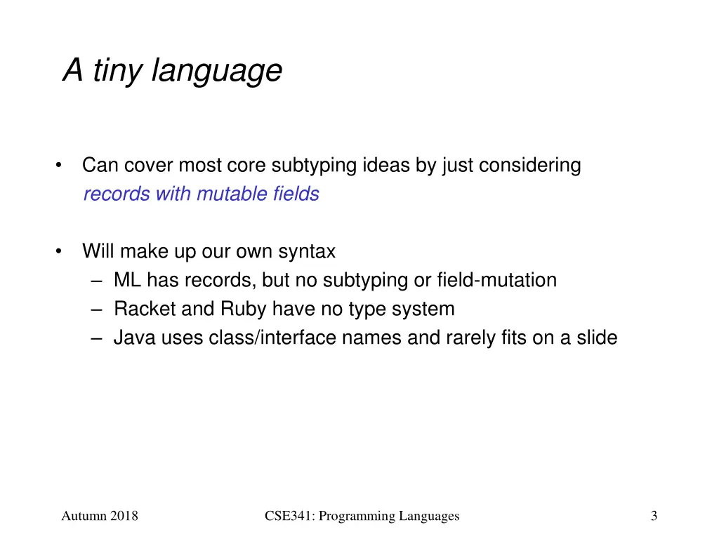 a tiny language