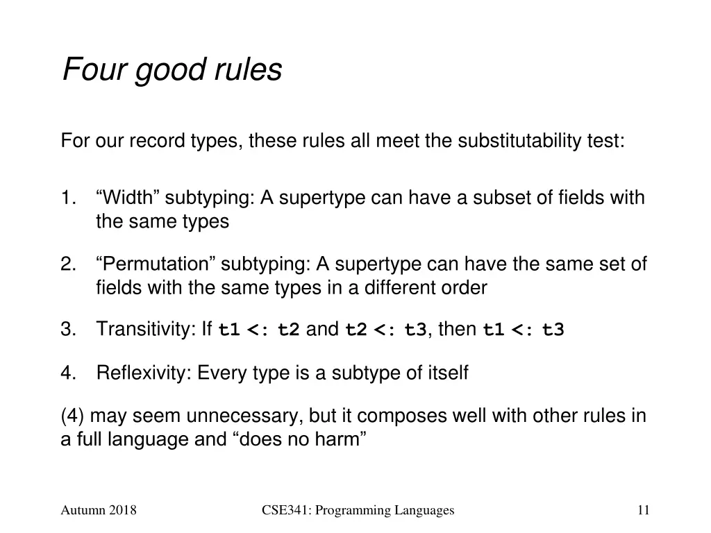 four good rules