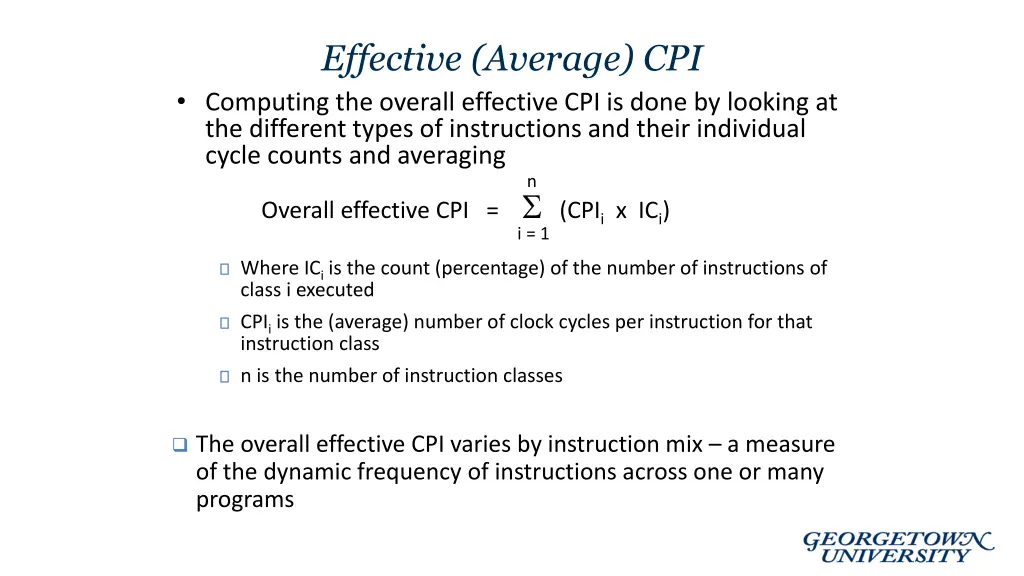 effective average cpi computing the overall