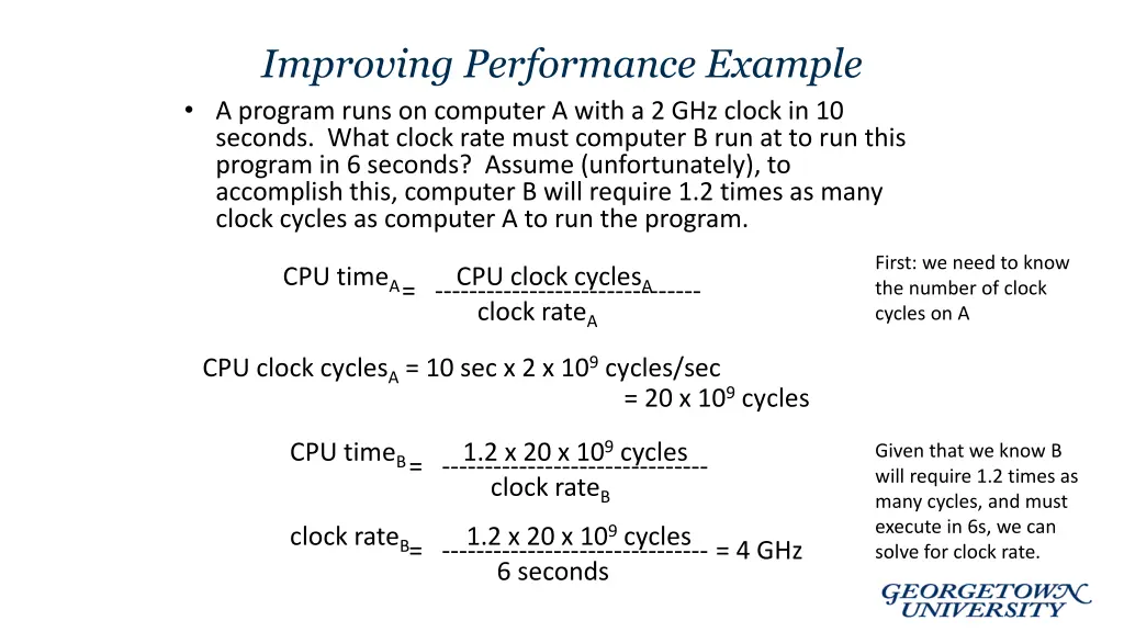 improving performance example a program runs