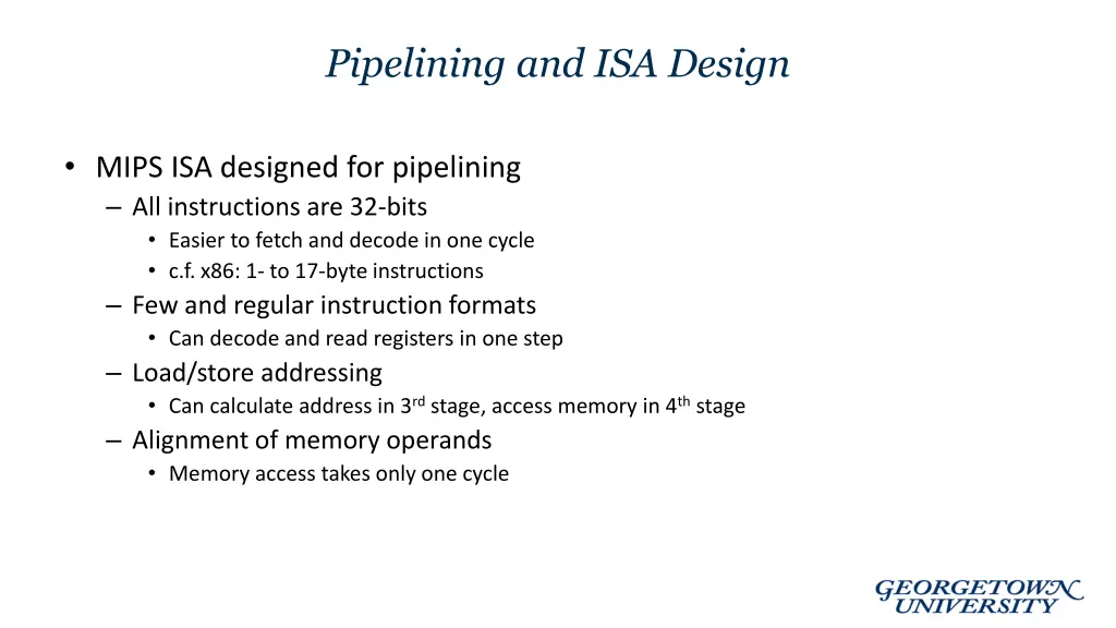 pipelining and isa design