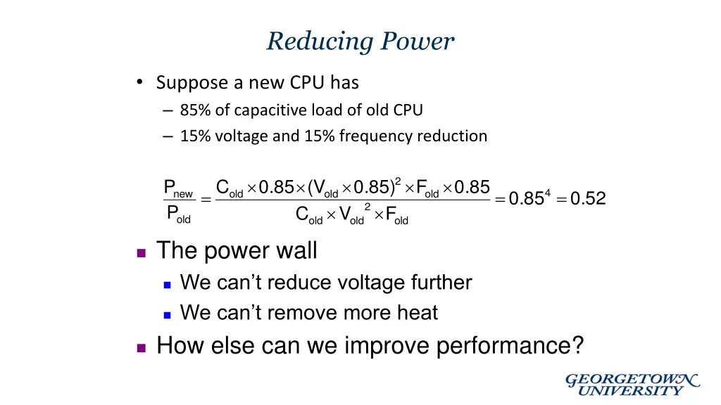 reducing power