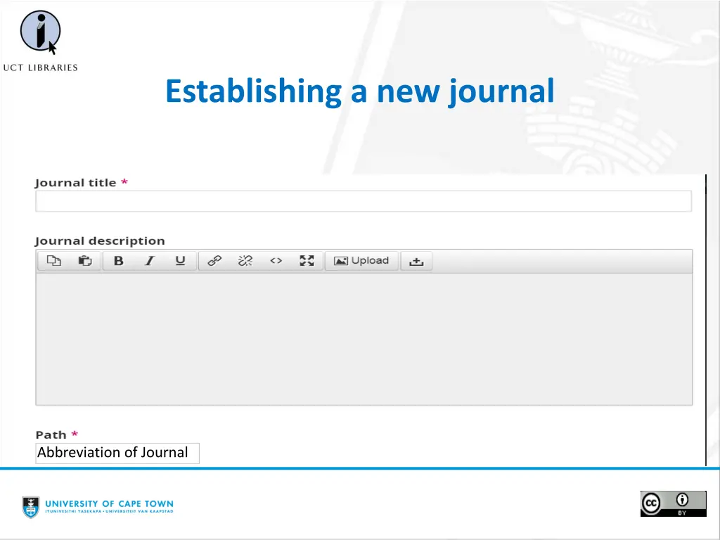 establishing a new journal 3