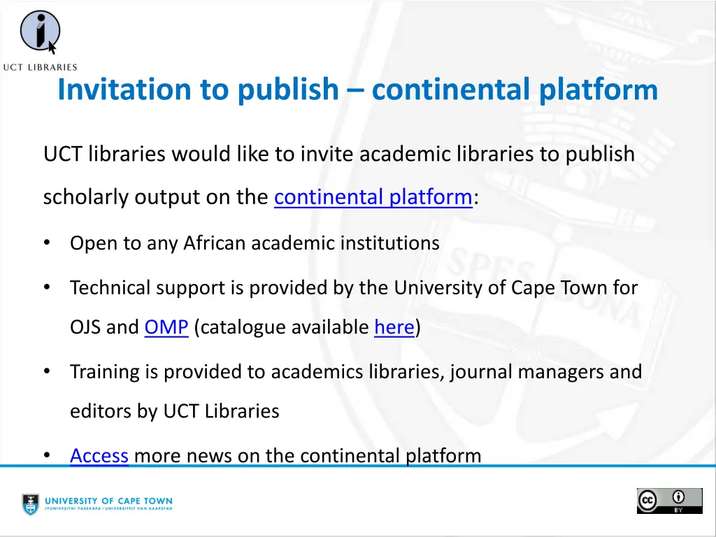 invitation to publish continental platfo rm
