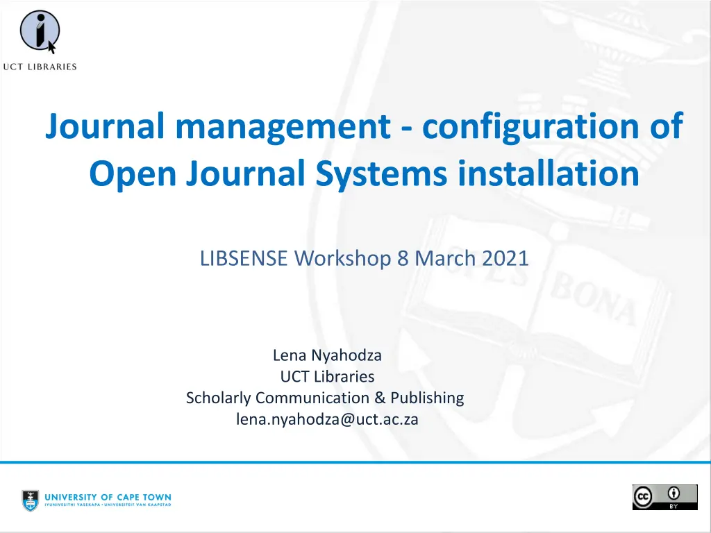 journal management configuration of open journal