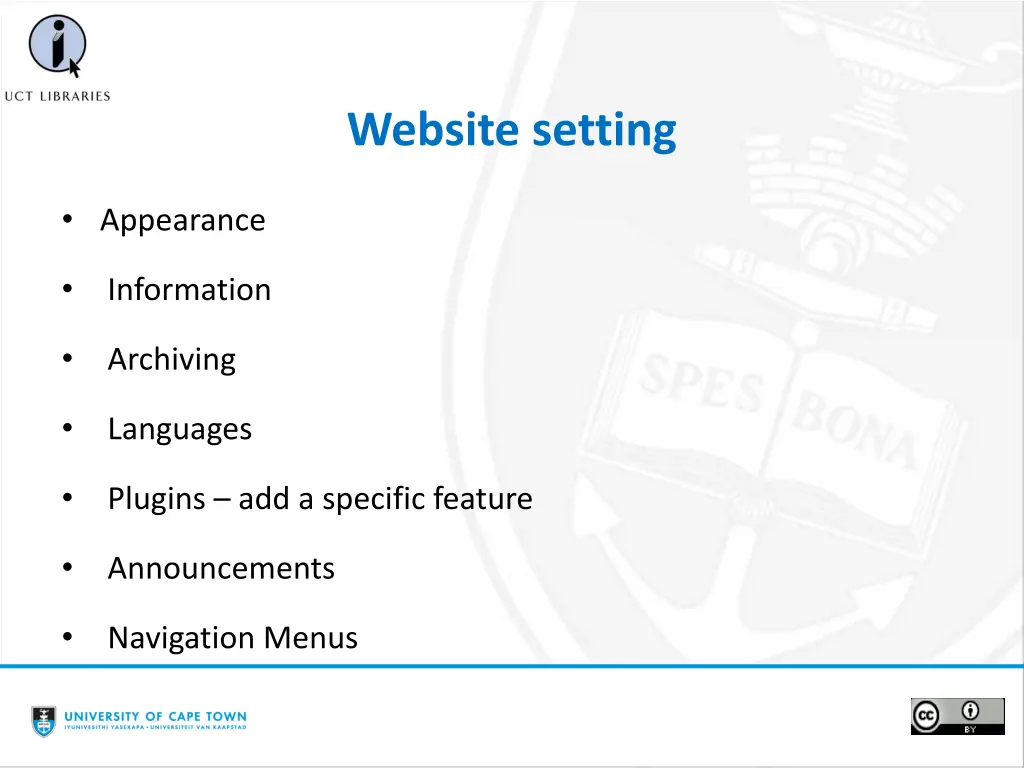 website setting