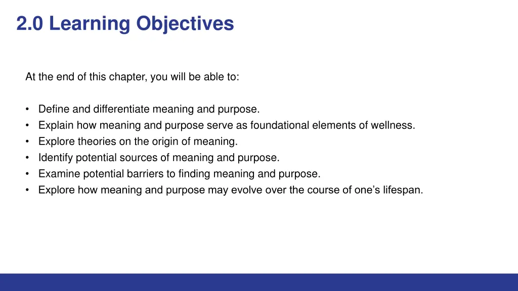 2 0 learning objectives