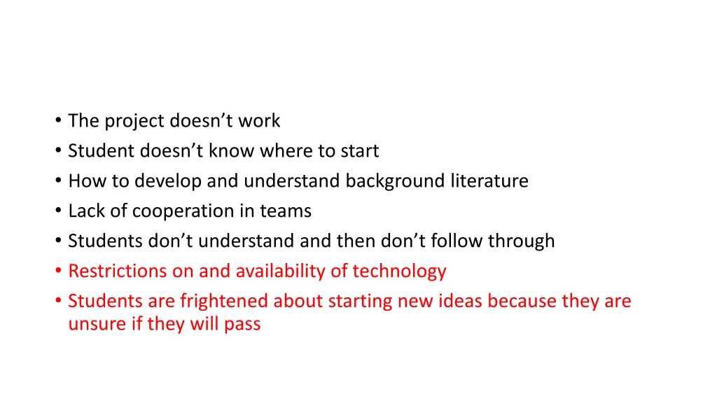 the project doesn t work student doesn t know