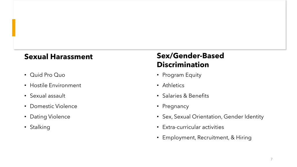 sex gender based discrimination program equity