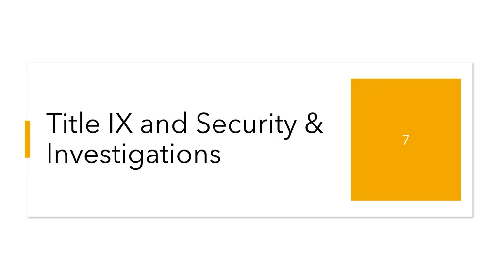 title ix and security investigations