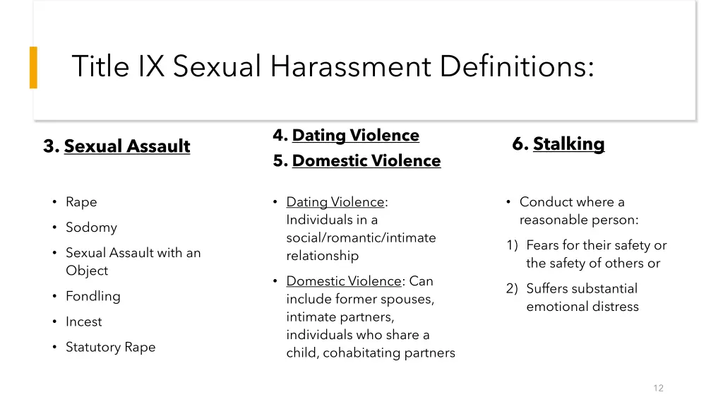 title ix sexual harassment definitions 1