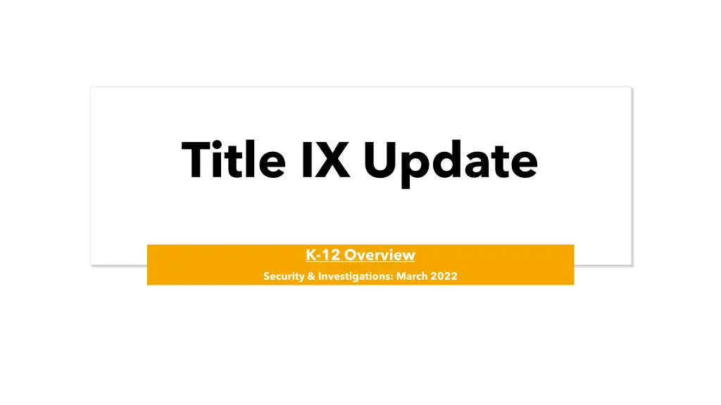 title ix update