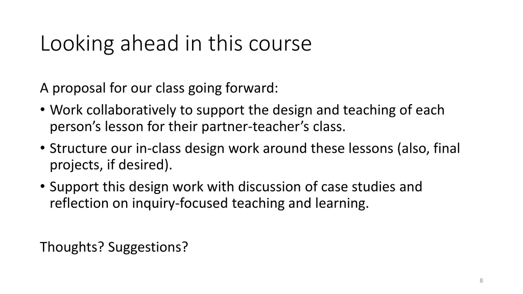 looking ahead in this course 1