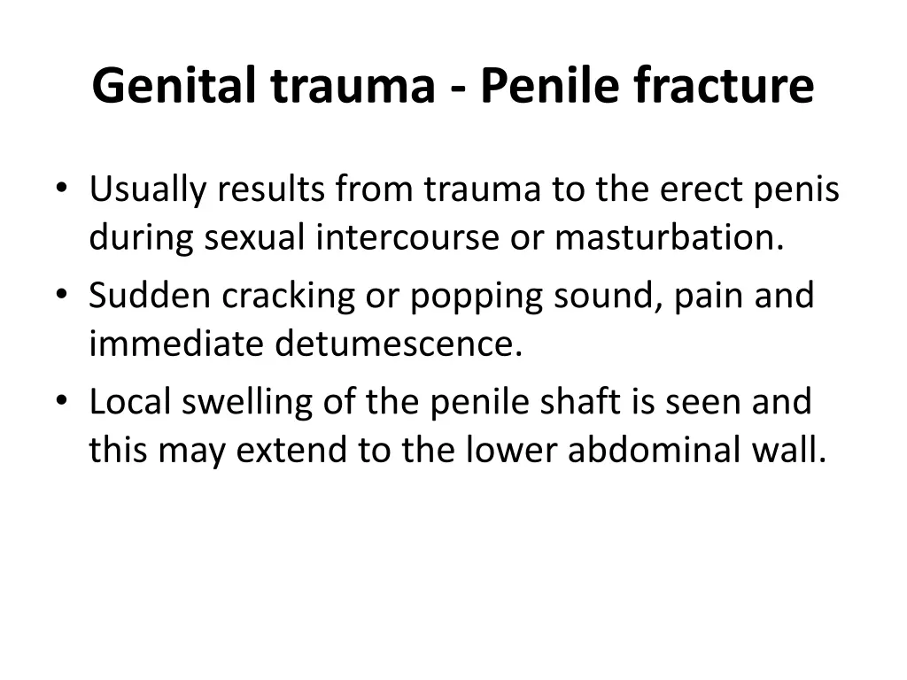 genital trauma penile fracture