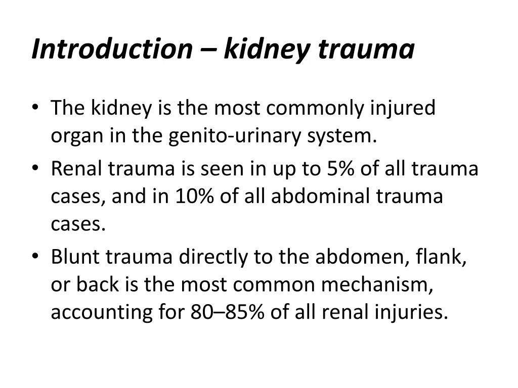 introduction kidney trauma