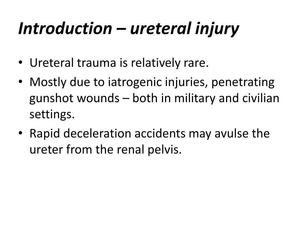 introduction ureteral injury