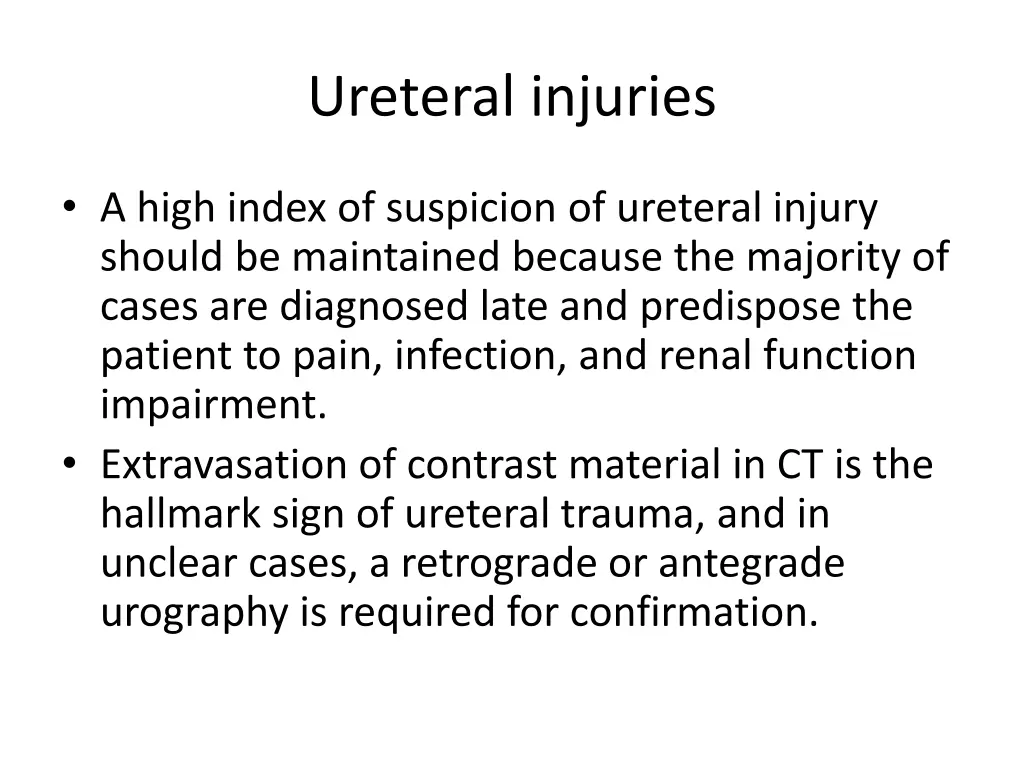 ureteral injuries