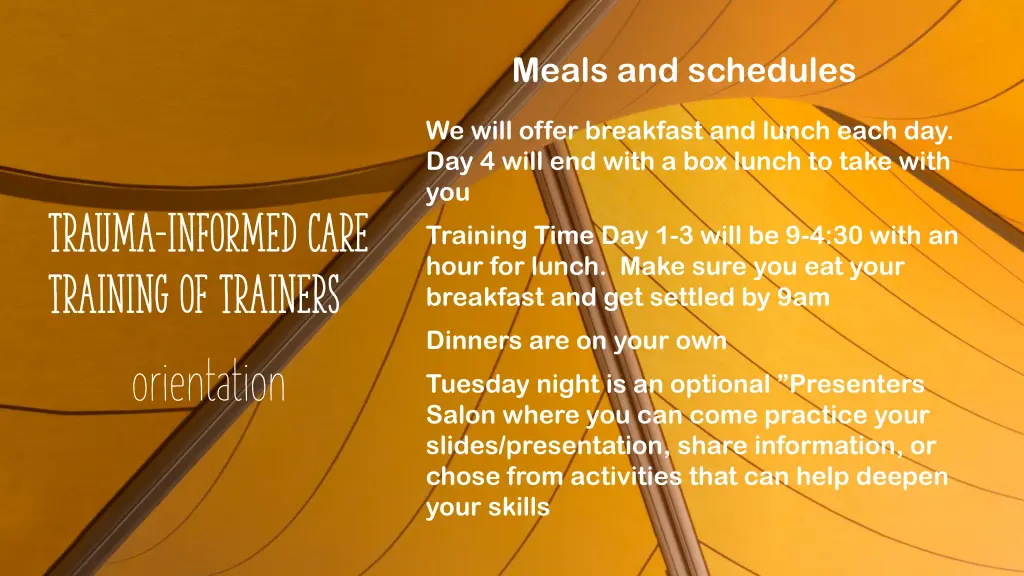 meals and schedules